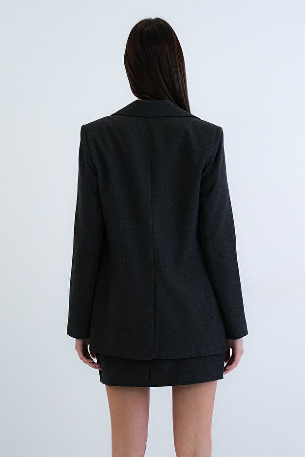 Single Button Blazer Jacket - 6