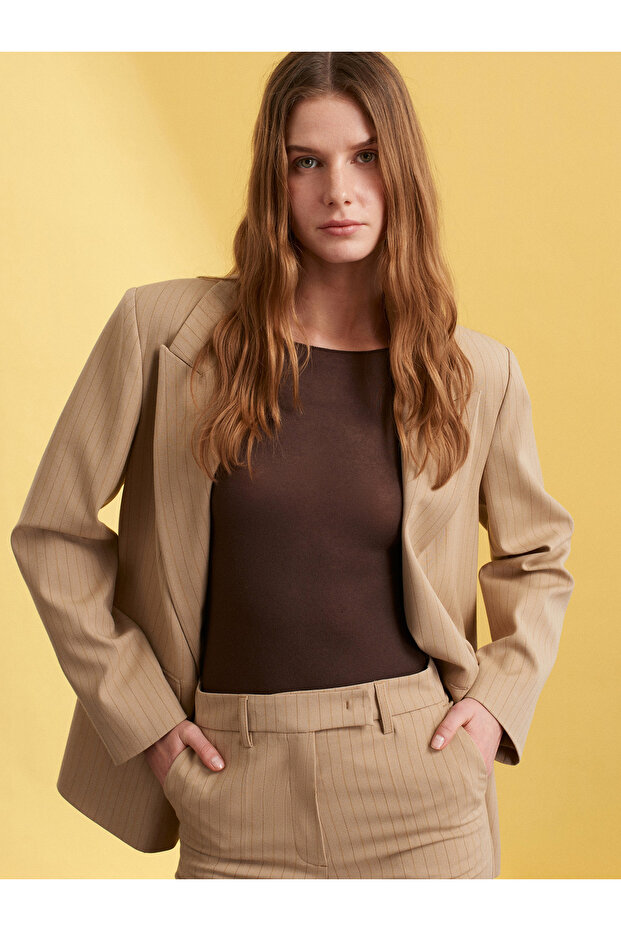 60786 Blazer Ceket-Camel - 1