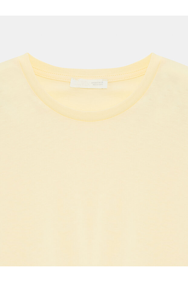 3683 Basic T-Shirt-Açık Sarı - 7