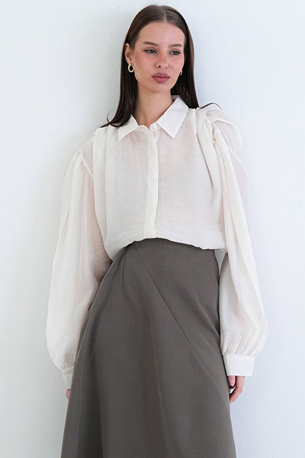 Balon Kol Oversize Gömlek - 2