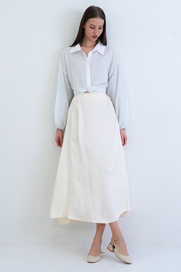 Fustă lunga cu talie elastică - 1