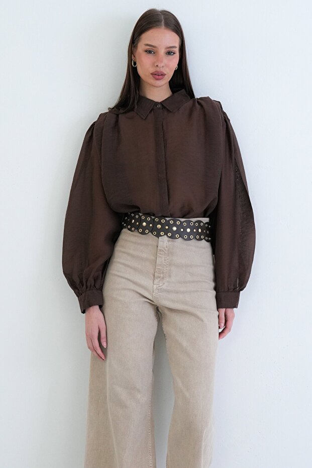 Balon Kol Oversize Gömlek - 5