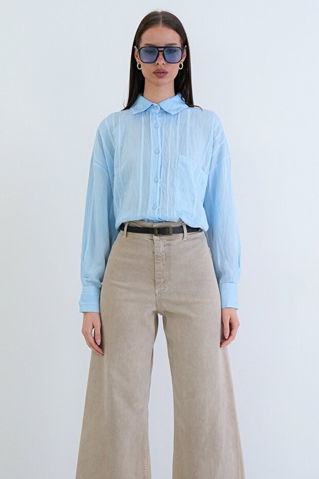 Tek Cepli Transparan Gömlek - 4