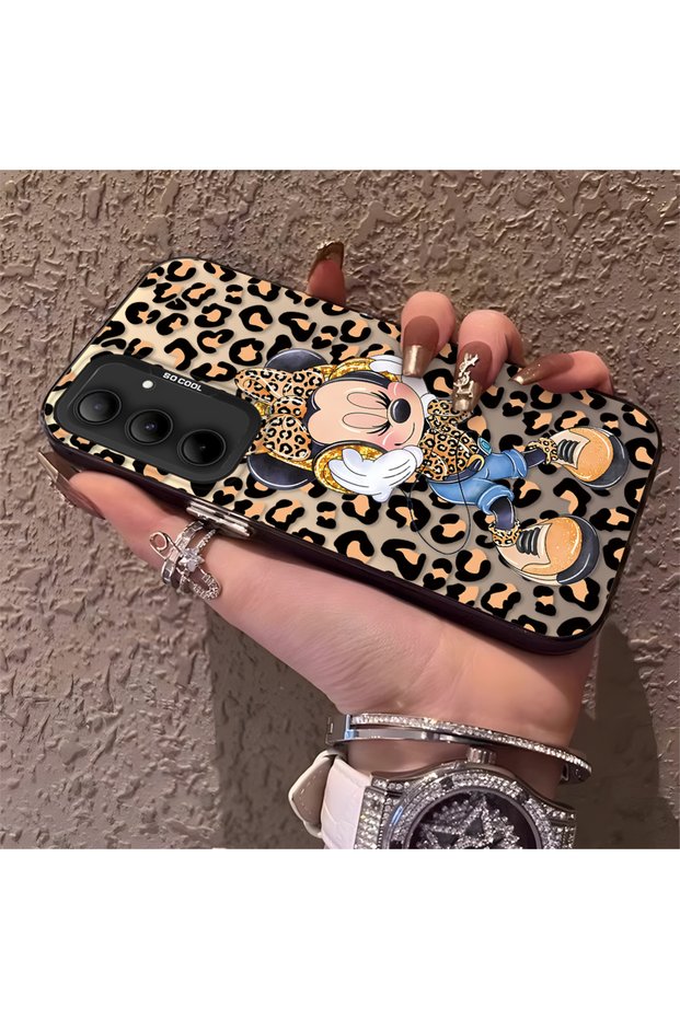 Silicone Edge Hard Back Phone Case Compatible with Samsung Galaxy A35 Mickey Pattern