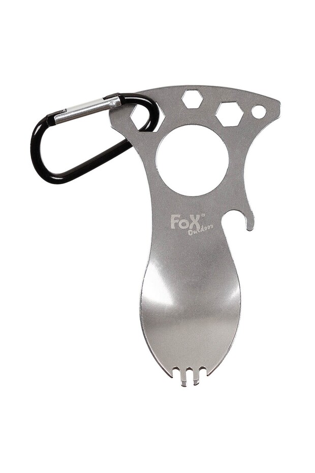 Multifunctional Spork with carabiner