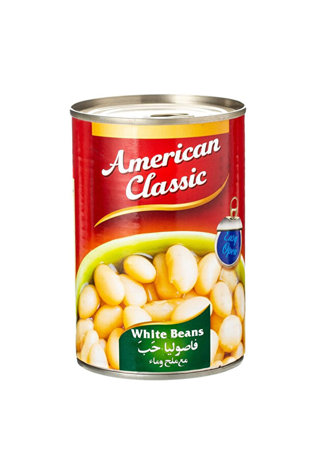 Canned Premium Whole Tender White Navy Beans in Brine (400g)