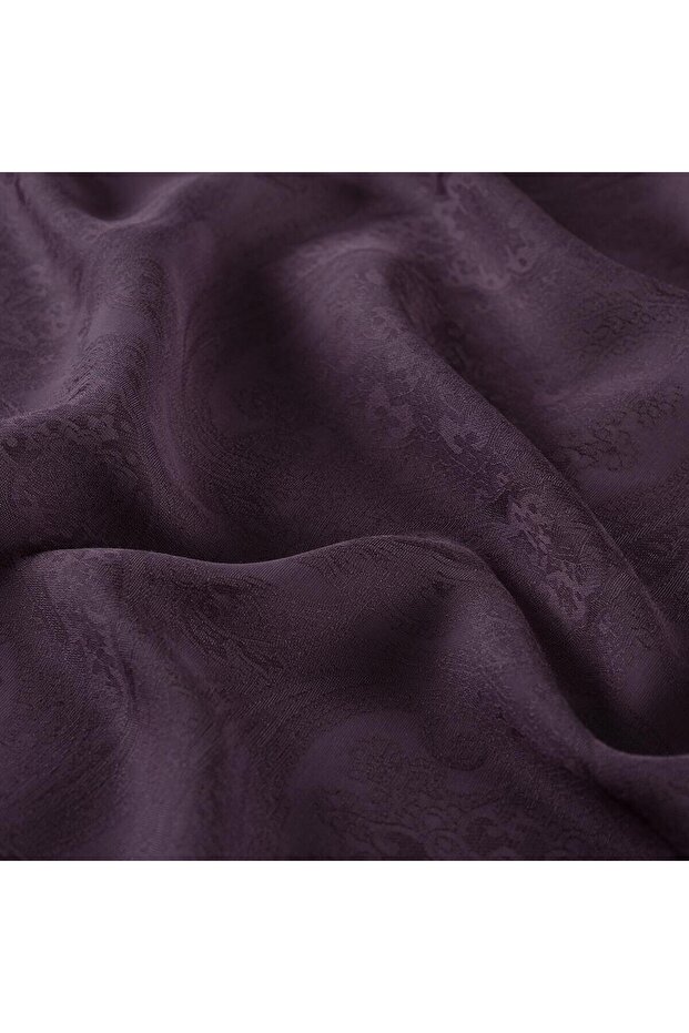 Monogram Shawl - Sky Blue Patterned - Fig Purple - 3