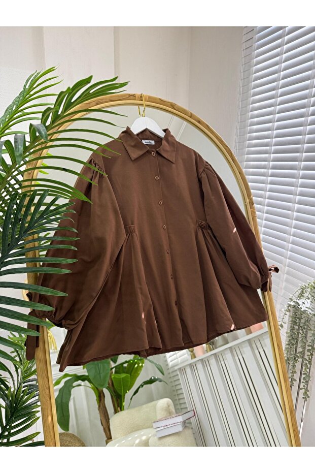 Selena Gömlek kahve - 1