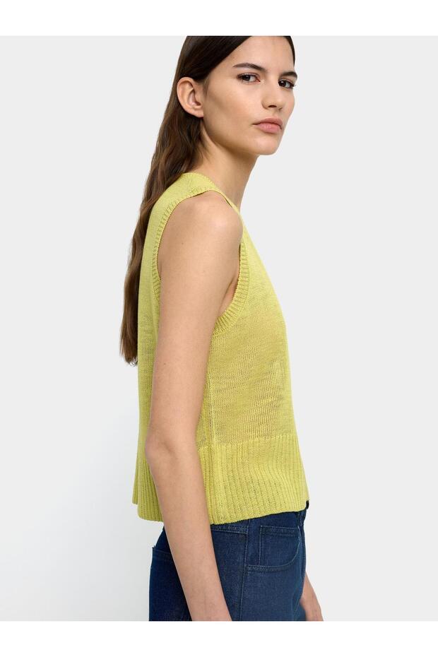 Kadın Düğmeli Örme Yelek - 3