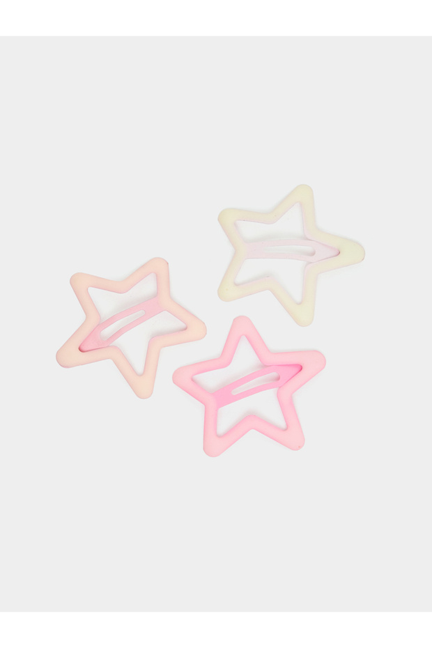 Pack of 3 - Pink Star Hair Clip