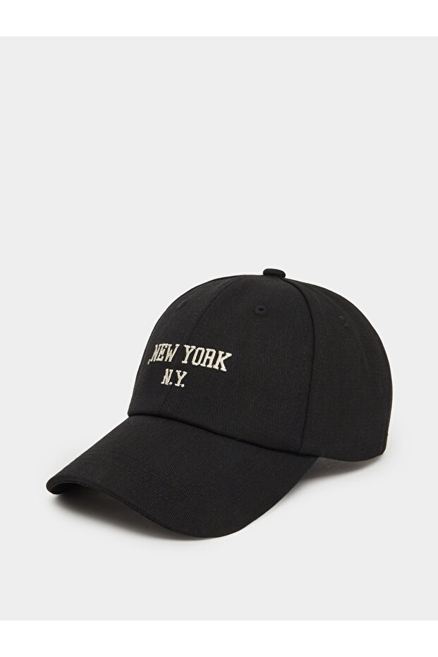 Black Embroidered Baseball Cap