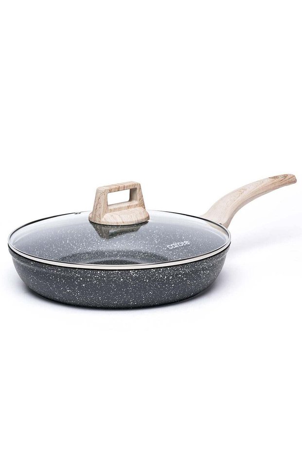 Non Stick Frying Pan Skillet, Nonstick Granite Fry Pan with Glass Lid, Egg Pan Omelet Pans, S