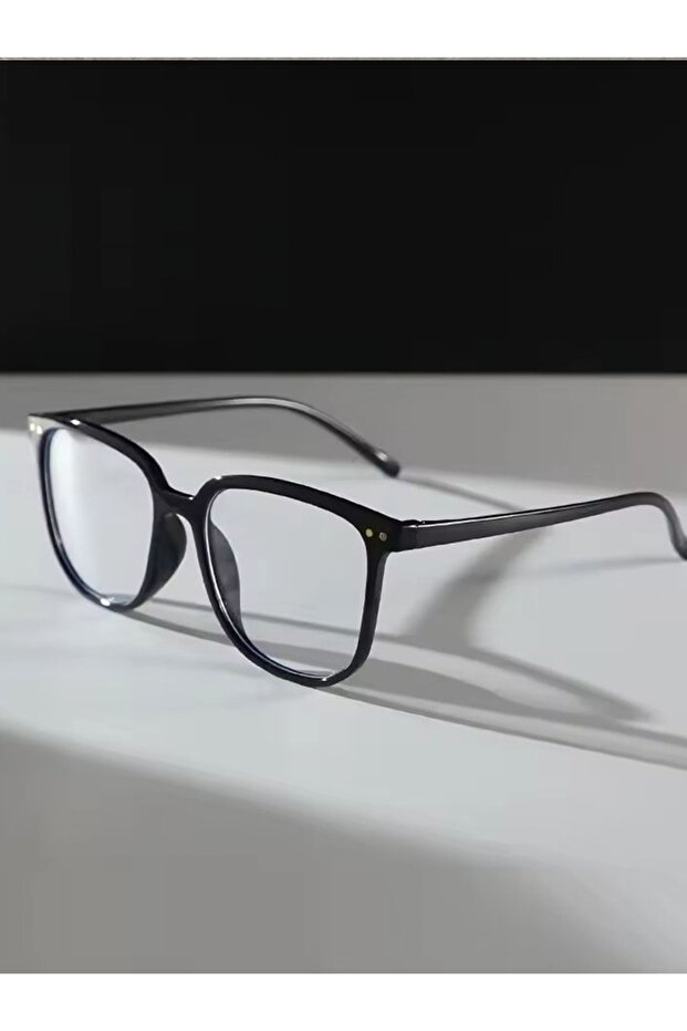 نظارات بإطار مربع أسود - 5