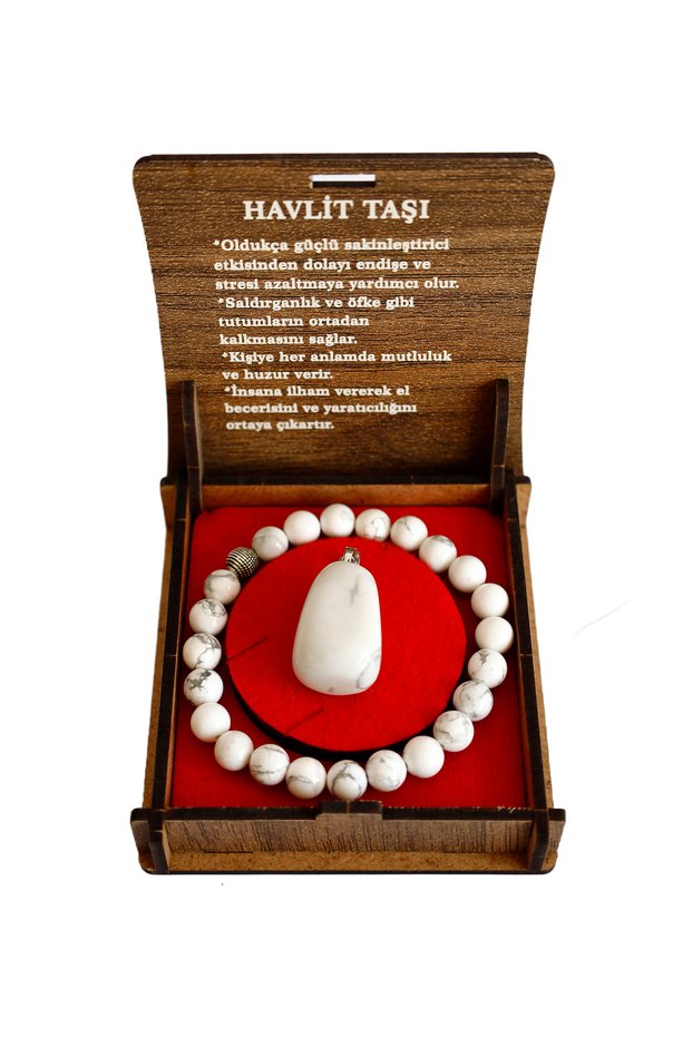 Howlite Natural Stone Boxed Bracelet and Necklace Set – Special Design for Gifts