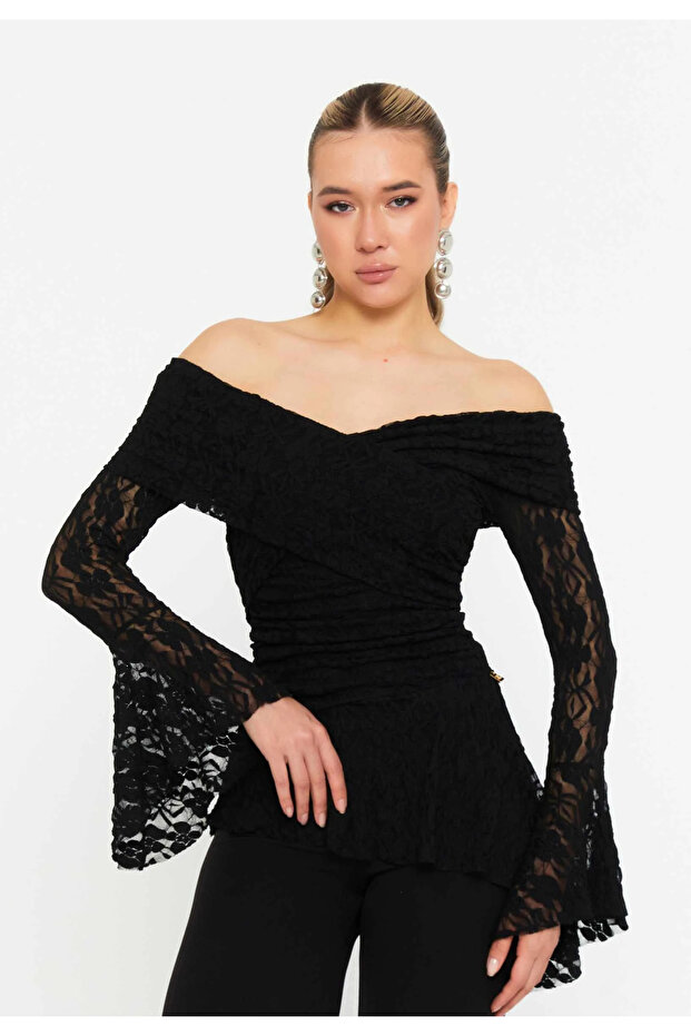 بلوزة دانتيل أوف شولدر - 4