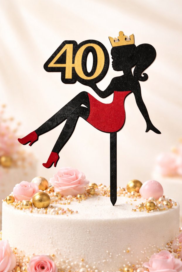 40 Year Old Woman Figurine Cake Decoration