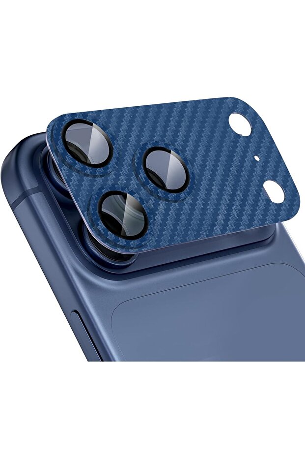 واقي عدسة الكاميرا بتصميم من ألياف الكربون مع إطار كامل الحماية من نوع AR+ AF+ لهاتف iPhone 17 Pro Premium