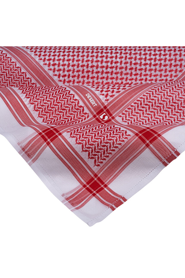 شماغ ديزرت الأحمر الفاخر بنقشة عصرية - شماغ رجالي قطن 100% من فرست لايف