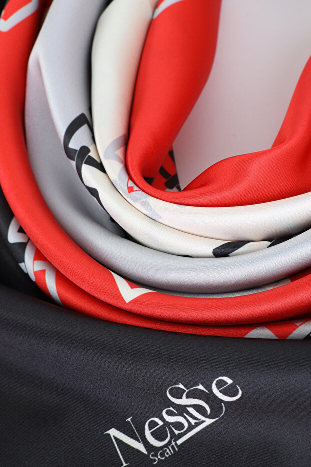 Chain Pattern Imported Silk Satin Scarf - 3