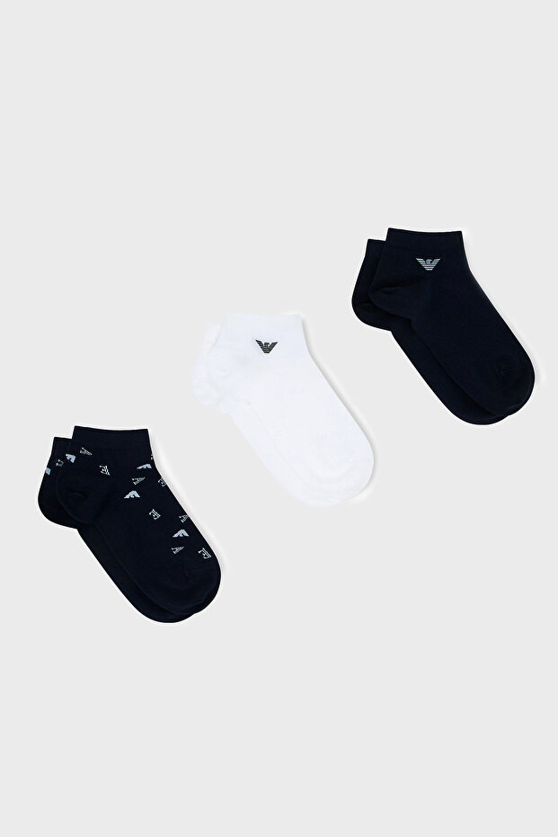 Cotton Logo 3 Pack Socks Men's Socks Em000550 Af20653 Mb434