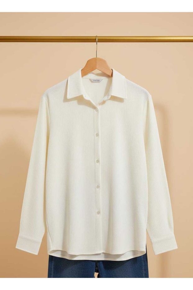 Men's Colorful Special Production Spacious Oversize Wrinkled Fabric Shirt