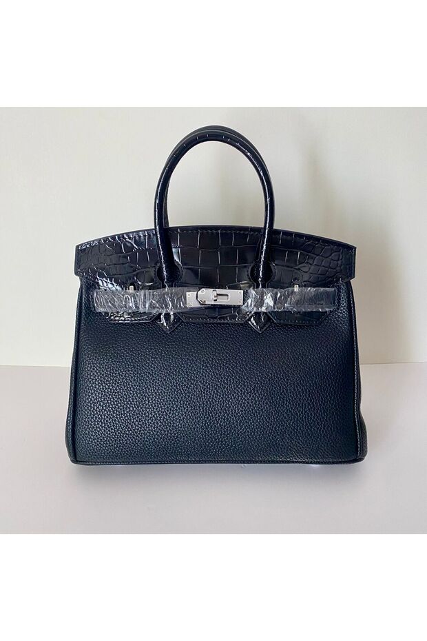 Large 30cm half-croc shoulder bag