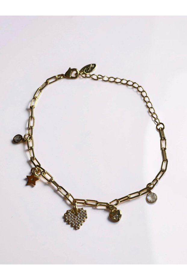 Women's Steel Bracelet with Heart Detail