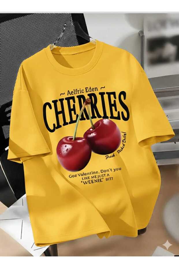 Unisex Men/Women Ki̇razcherries Custom Printed Oversize Cotton T-Shirt T-Shirt