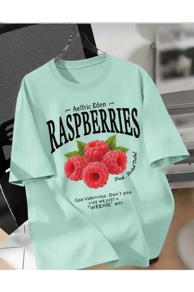 Unisex Men'S/Women's Rasberries Custom Printed Oversize Cotton T-Shirt