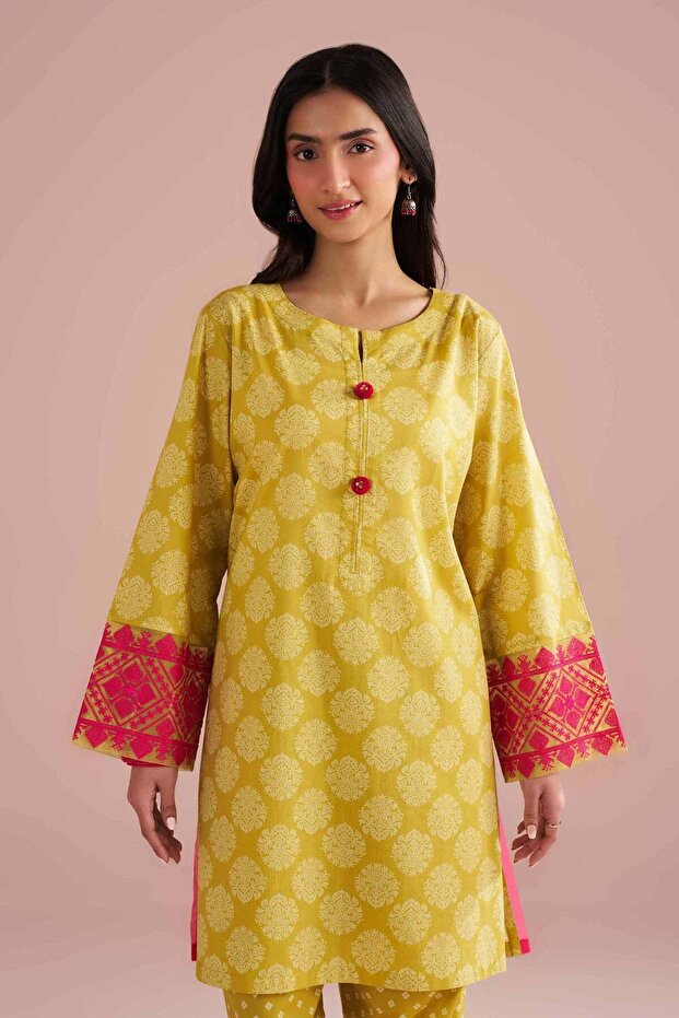 2 Piece - Printed Embroidered Suit - PE 26-208