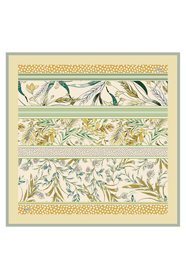 وشاح حريري أصفر مقاس 90×90