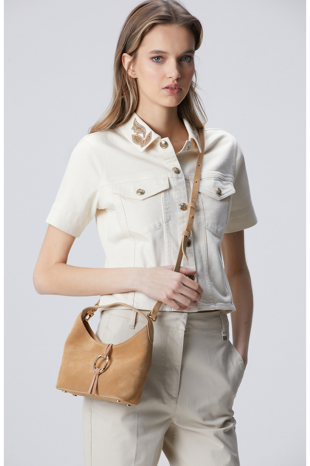 Hardal Kadın Süet Çanta - 2