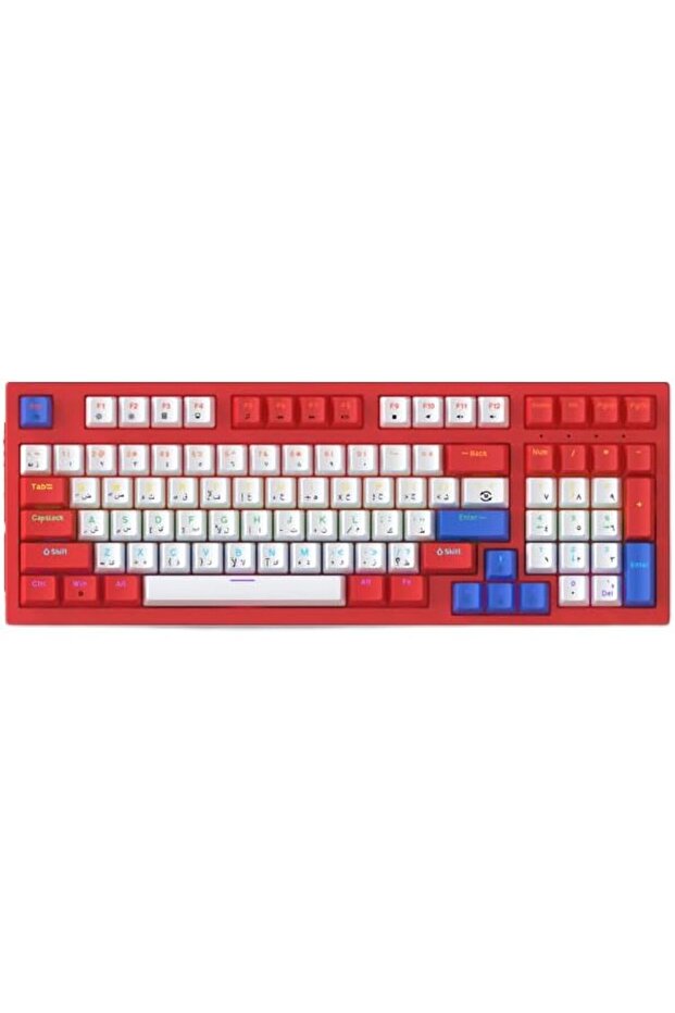 لوحة مفاتيح ميكانيكية YS-100 RGB، 97 مفتاحًا، مفاتيح حمراء، منفذ USB-C، 18 وضعًا، تصميم مريح، متوافقة مع ويندوز/ماك