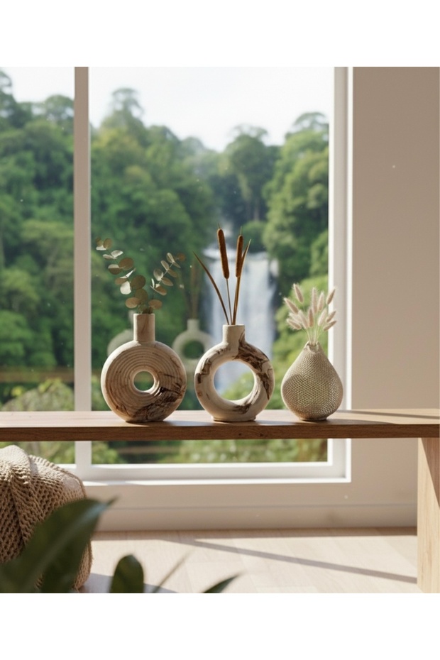 3 Lü Damla Vazo set - 3