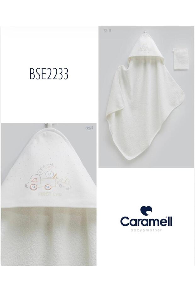 Caramel First Car Knitted Baby Towel