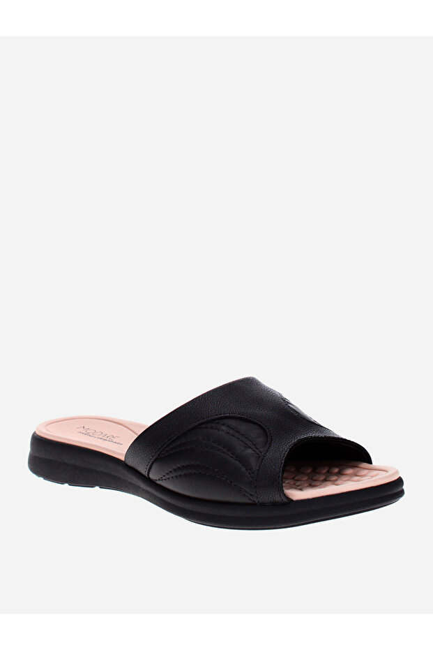Slip-On Open Toe Flat Sandals - 1