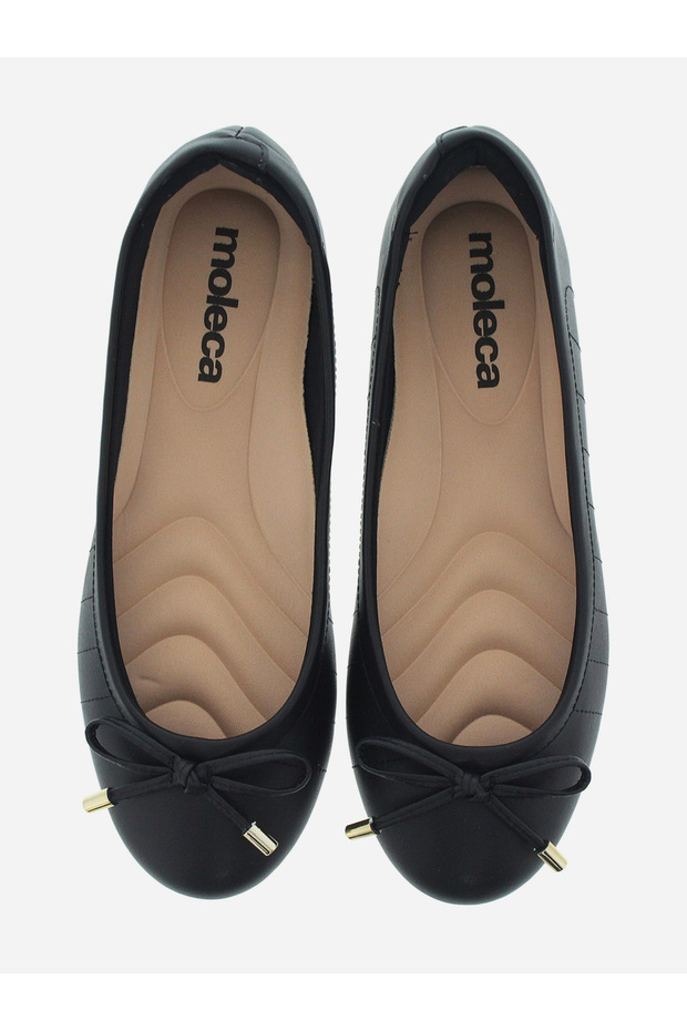 حذاء باليرينا سهل الارتداء بلون موحد مع تفاصيل فيونكة - 5