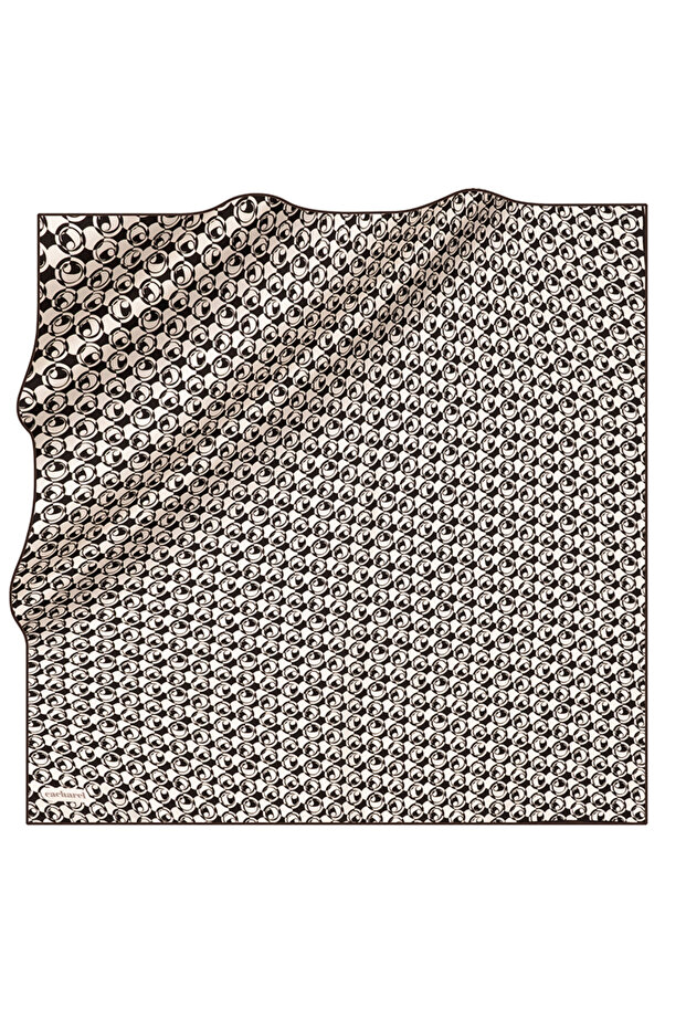 وشاح حرير أبيض مقاس 90×90 سم