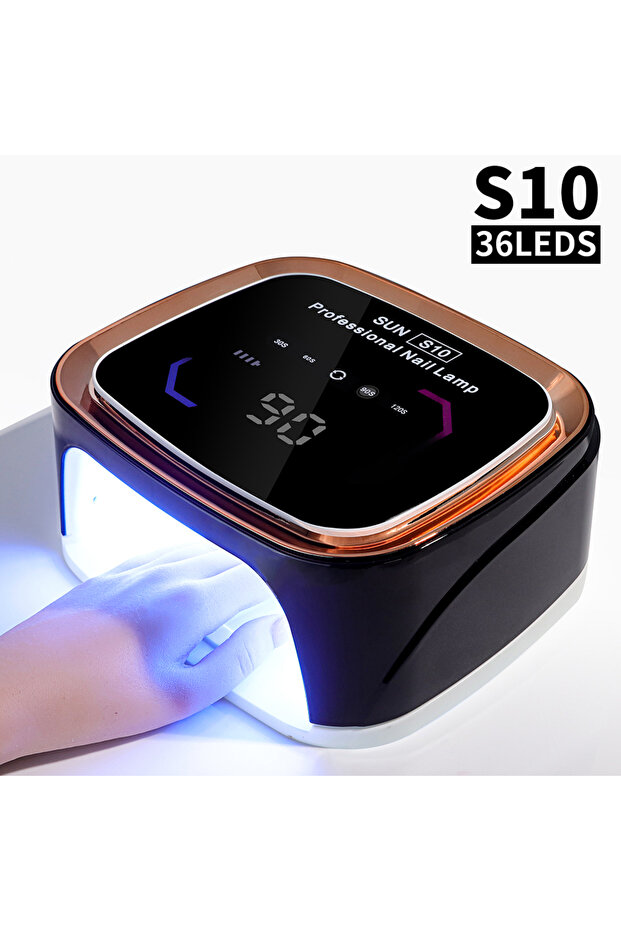 EU black Professional Nail Art UV LED Light Rechargeable Dryer Smart Wireless HD Display Nail Drying