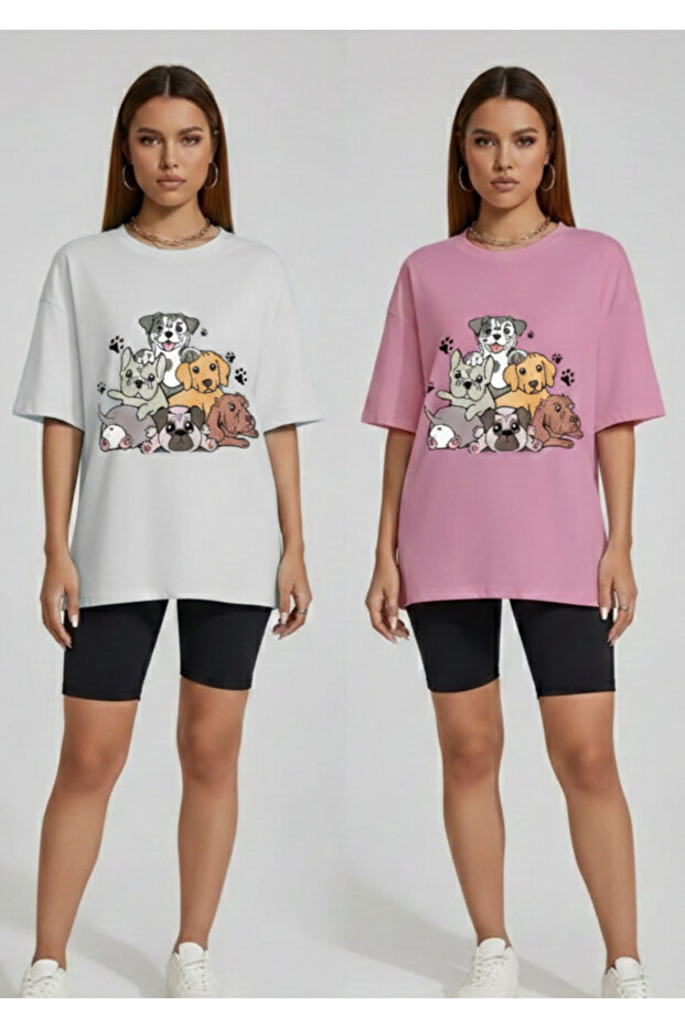 2-Pack of Large Size Printed Unisex T-Shirts