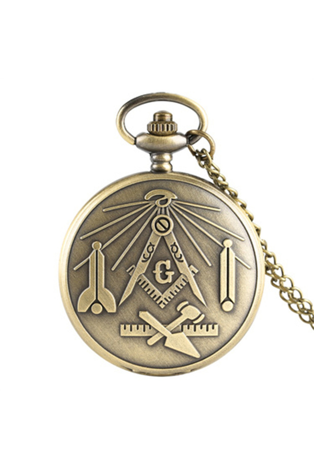 bronze Bronze Masonic Vintage Necklace Pendant Quartz Clamshell Arabic Digital Pocket Watch The Best