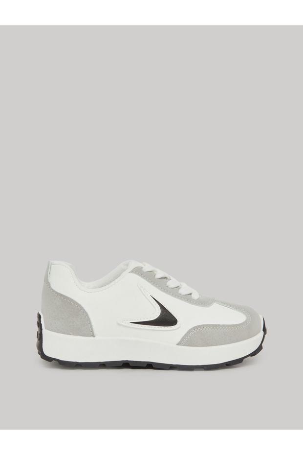 Girls Panelled Lace Up Sneakers