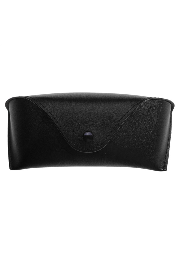 Black Durable Leather Eye Glasses Sunglasses Hard Case Convenient Lightweight Protector Box Solid Co