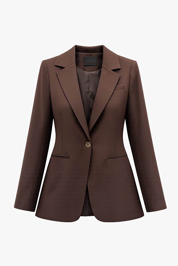 Tek Düğmeli Blazer Ceket - 8