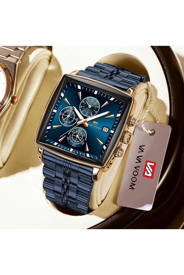 2951LAN VA VA VOOM Top Brand Square Men Watch Waterproof Luminous Chronograph Calendar Man Watch Sta