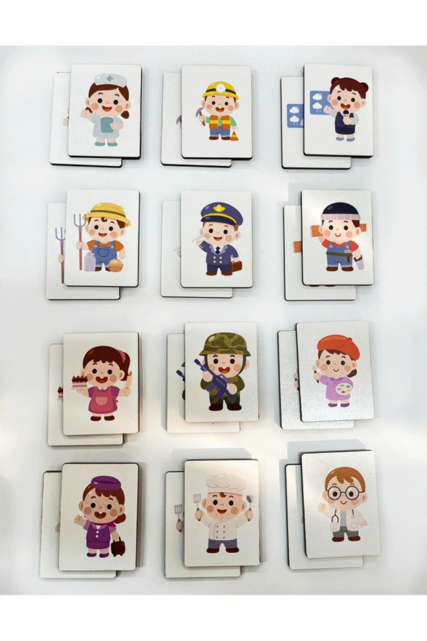 Wooden Professions Matching Cards – Educational and Fun Learning Set