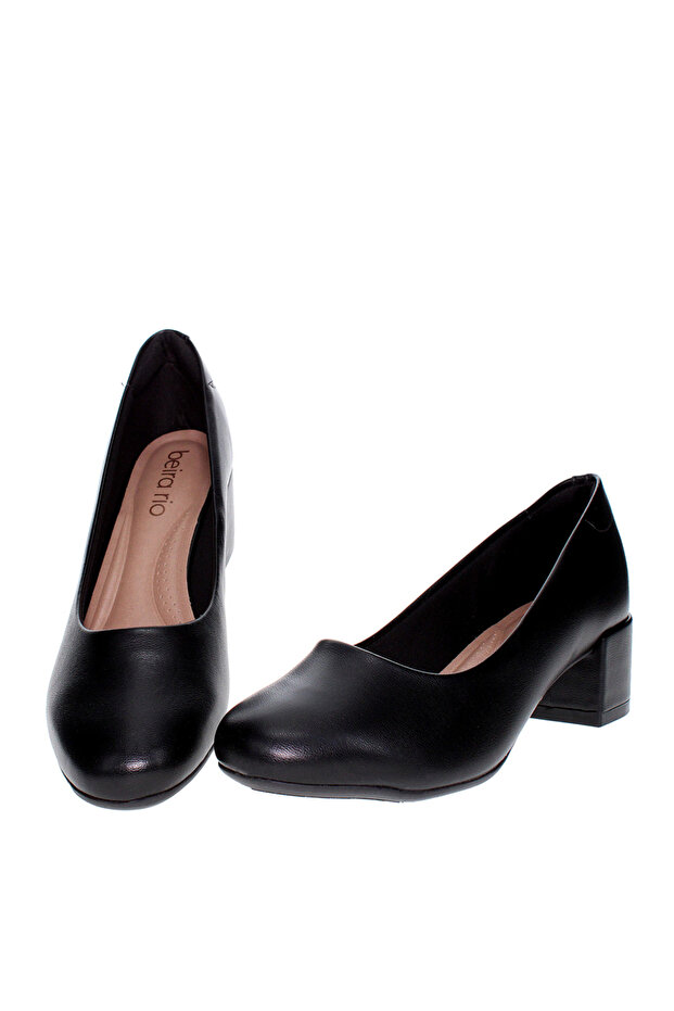 Solid Block Heel Shoes - 2