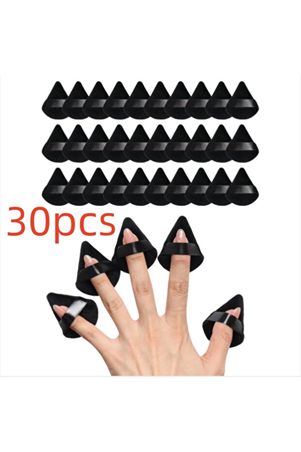 30pcs Black 10-30pcs Triangle Mini Velvet Powder Puff Foundation Face Concealer Applicator Cosmetic