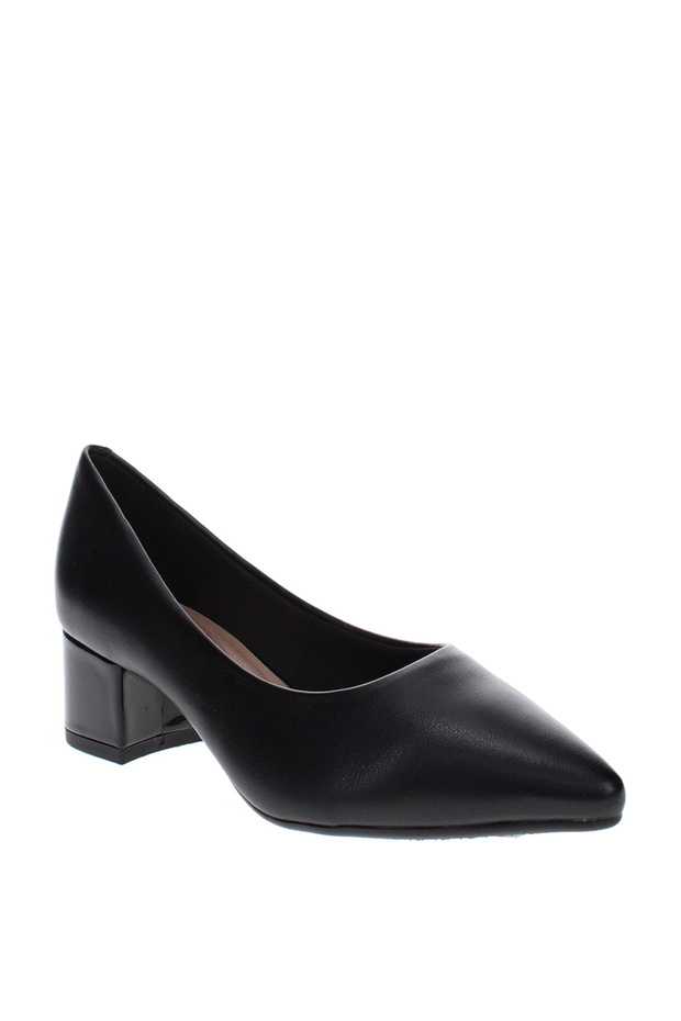 حذاء حذاء بكعب عريض عريض ومقدمة مدببة صلبة - 8