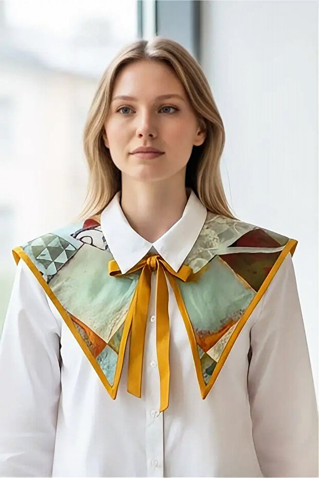 وشاح ياقة منقوش - ياقة للرقبة - 1